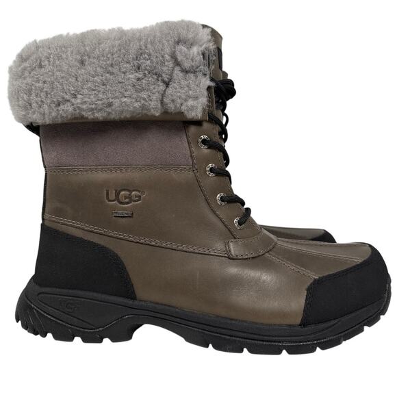UGG Other - UGG Butte Winter Boots Mens11.5 Waterproof Grey Leather Sheepskin Lined 5521